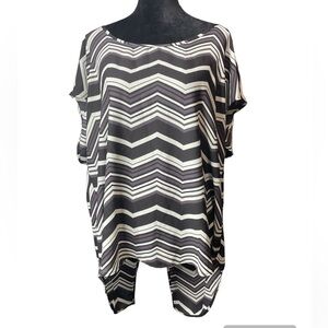 Torrid Sheer Zigzag Open Back Sleeveless Cover Up/Blouse